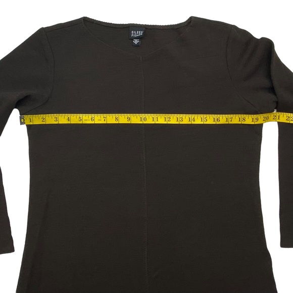 Eileen Fisher Women’s Viscose & Wool Chocolate Brown Long Sweater Dress Size M - Picture 7 of 12